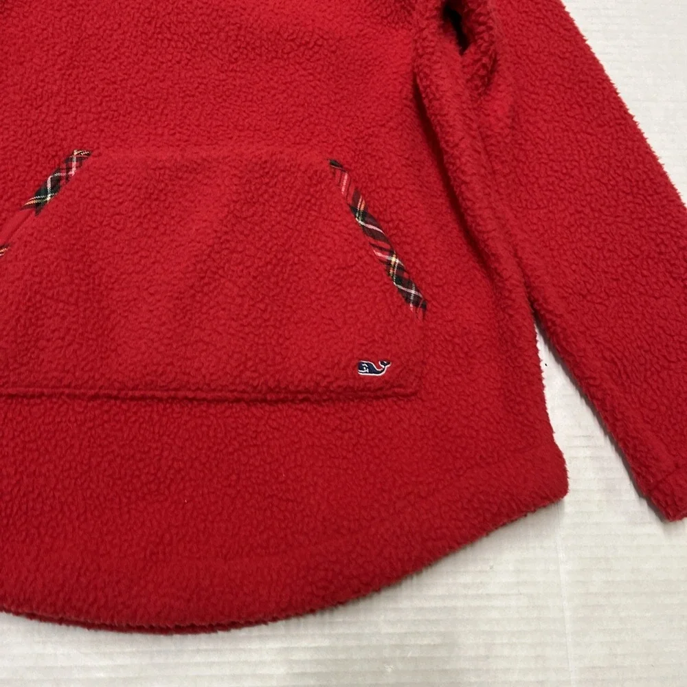 Vineyard Vines Sherpa Mock Neck Tunic Kid M 10-12 Red Pullover School Preppy
